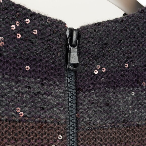 Brunello Cucinelli Purple Striped Sequined Short-Sleeve Sweater - Picture 5 of 9